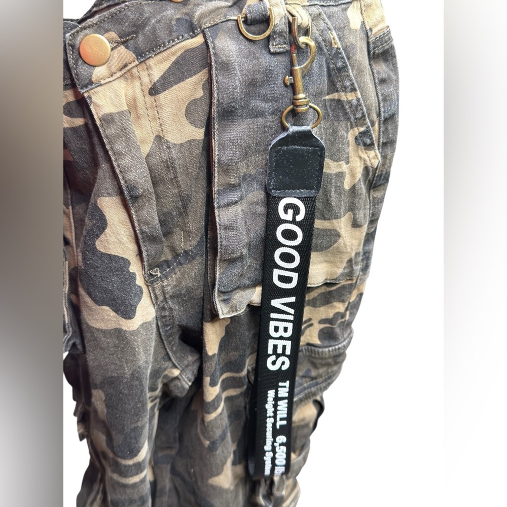 Stretchy comfy Fashion Camo Cargo Pants cotton spandex gorpcore utility baggy - Picture 3 of 7